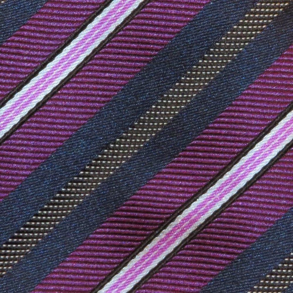 Canali 1934 Current Striped Classic Width Silk Tie - image 3